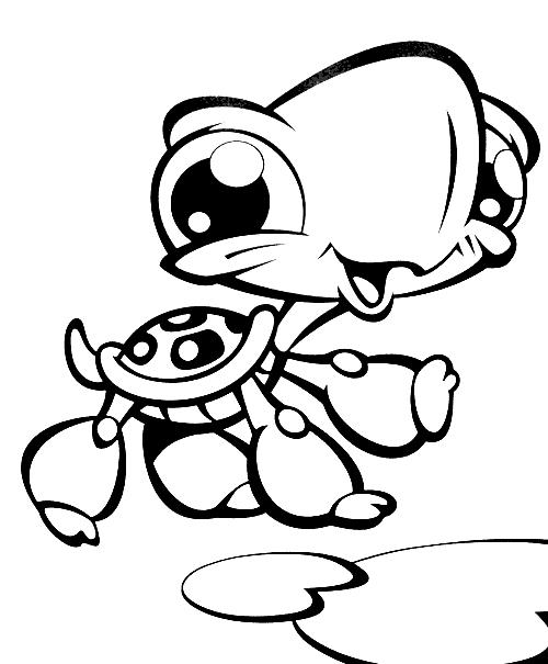 coloriage petshop tortue